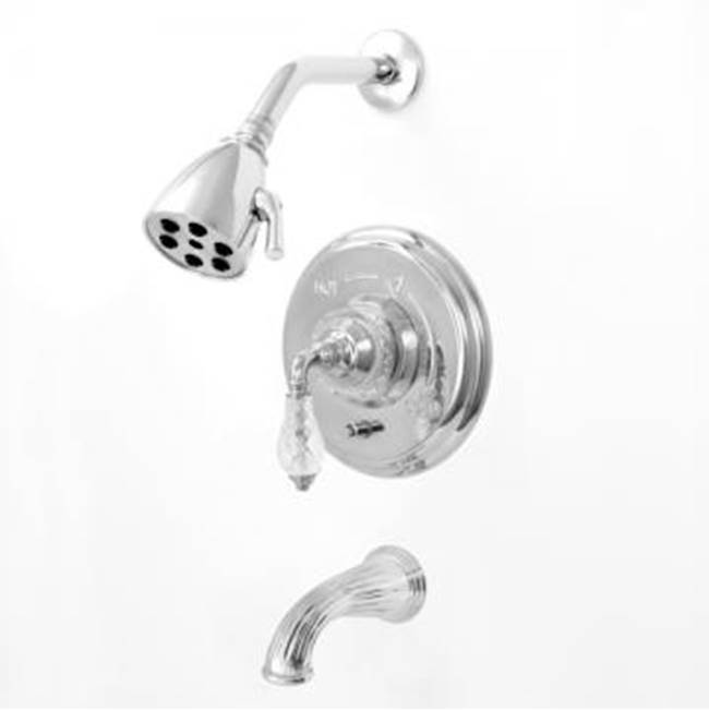Sigma Pressure Balanced Tub & Shower Set With 9'' Plate Trim (Includes Haf And Wall Tub Spout) Luxembourg Satin Chrome .95