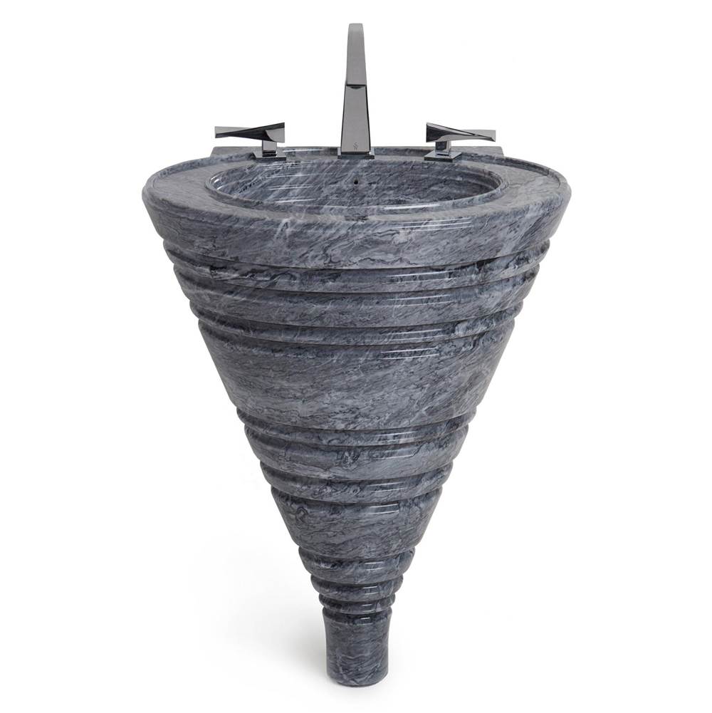 Sherle Wagner Conical Pedestal with Horizontal Lines