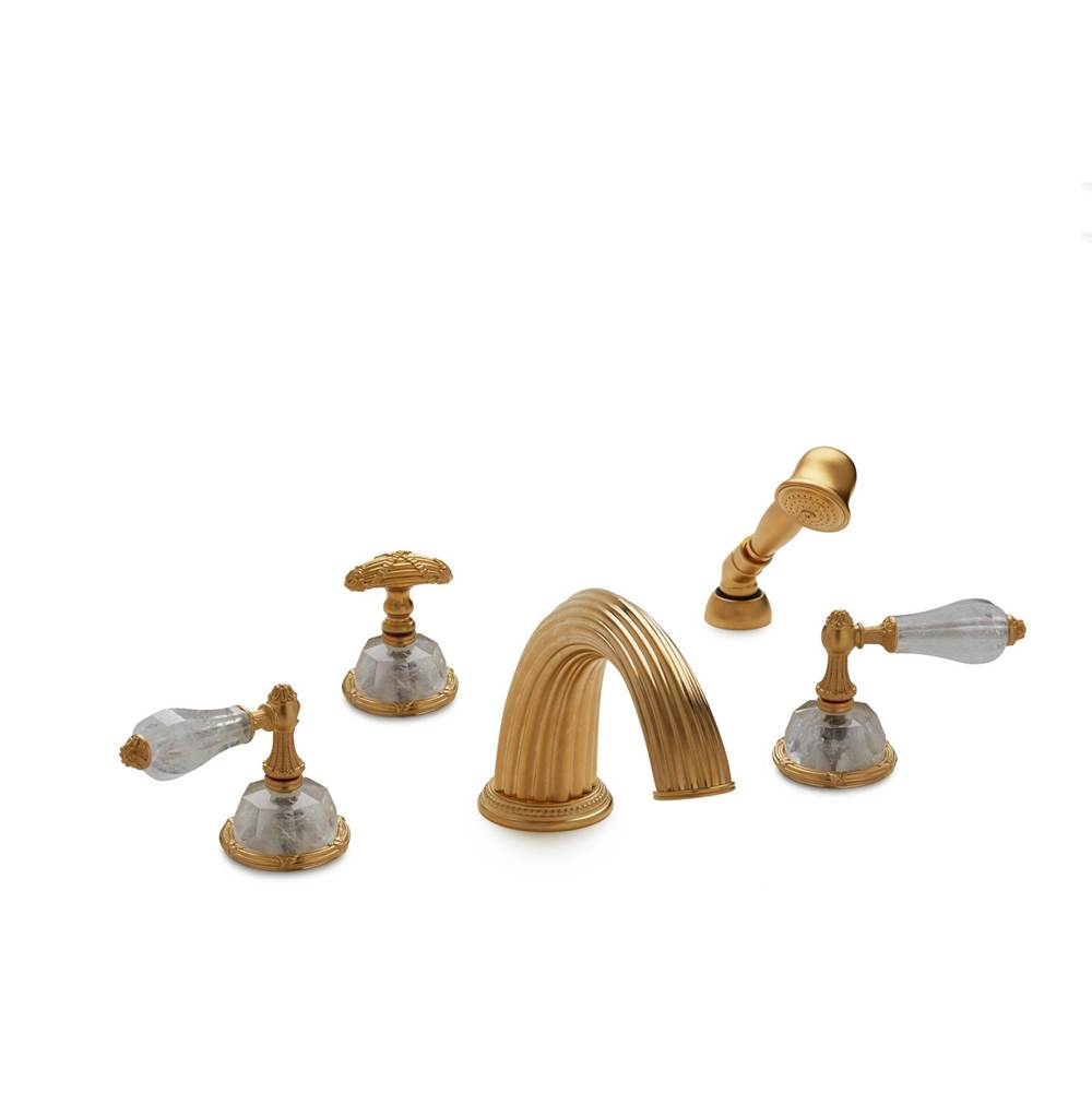 Sherle Wagner Onyx And Semiprecious Empire Lever Deck Mount Tub Set