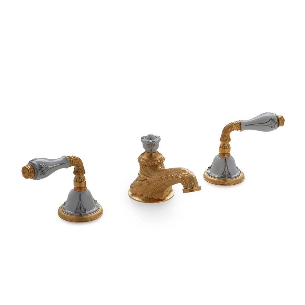 Sherle Wagner Provence Ceramic Fluted Lever Faucet Set