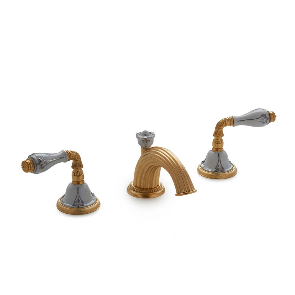Sherle Wagner Provence Ceramic Fluted Lever Faucet Set