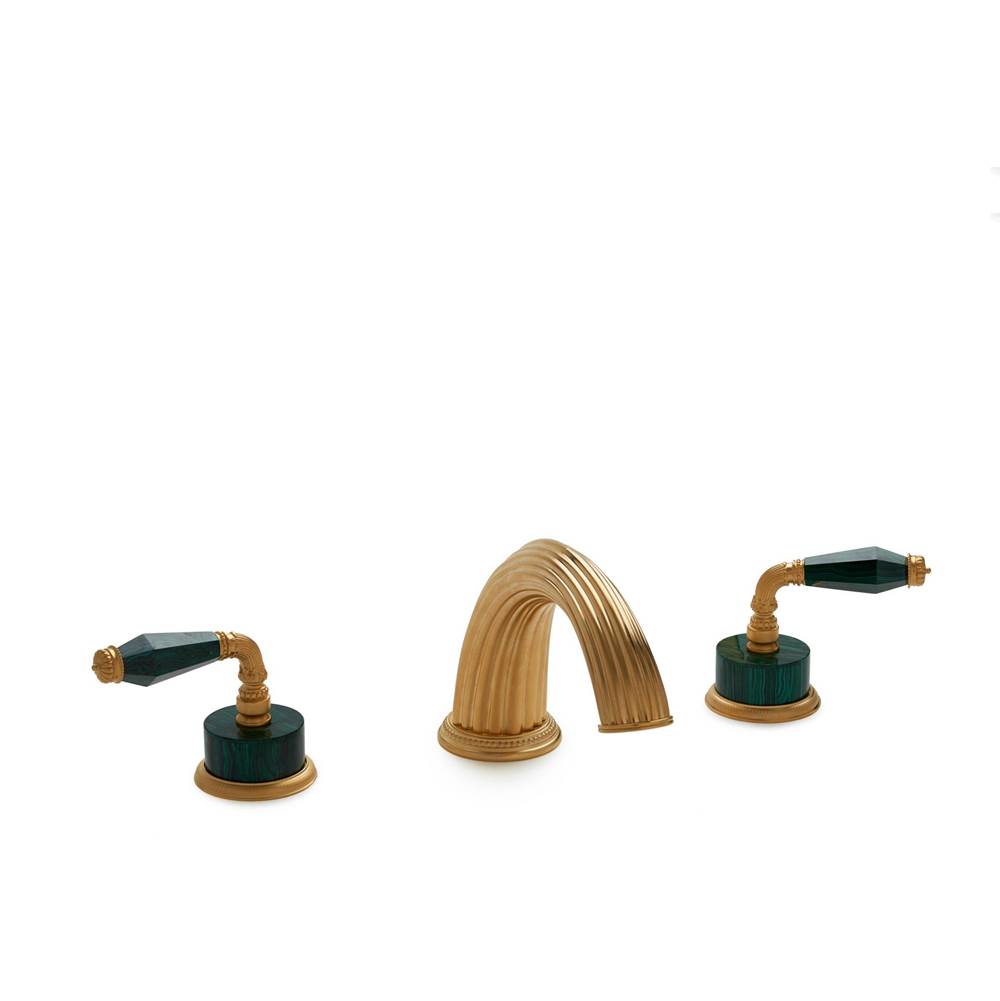 Sherle Wagner Onyx And Semiprecious Fluted Lever Deck Mount Tub Set
