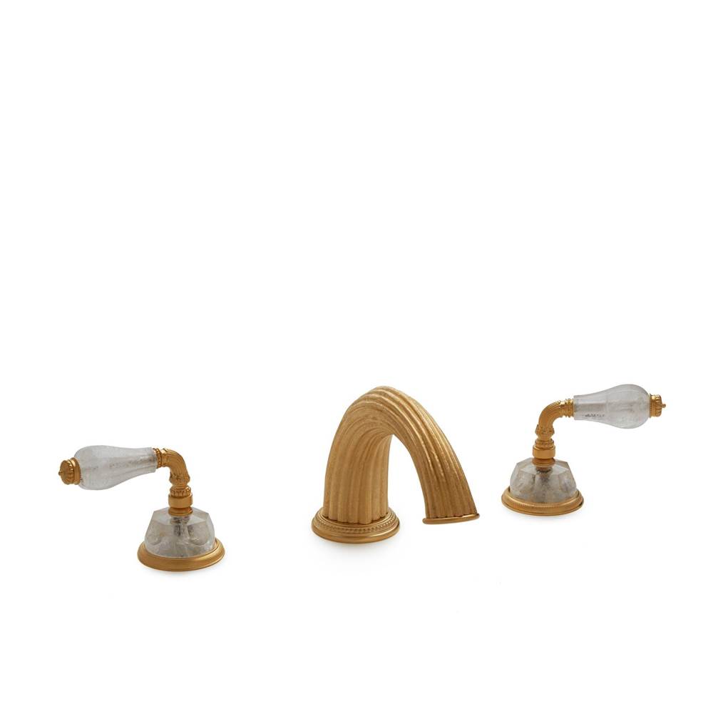 Sherle Wagner Onyx And Semiprecious Fluted Lever Deck Mount Tub Set