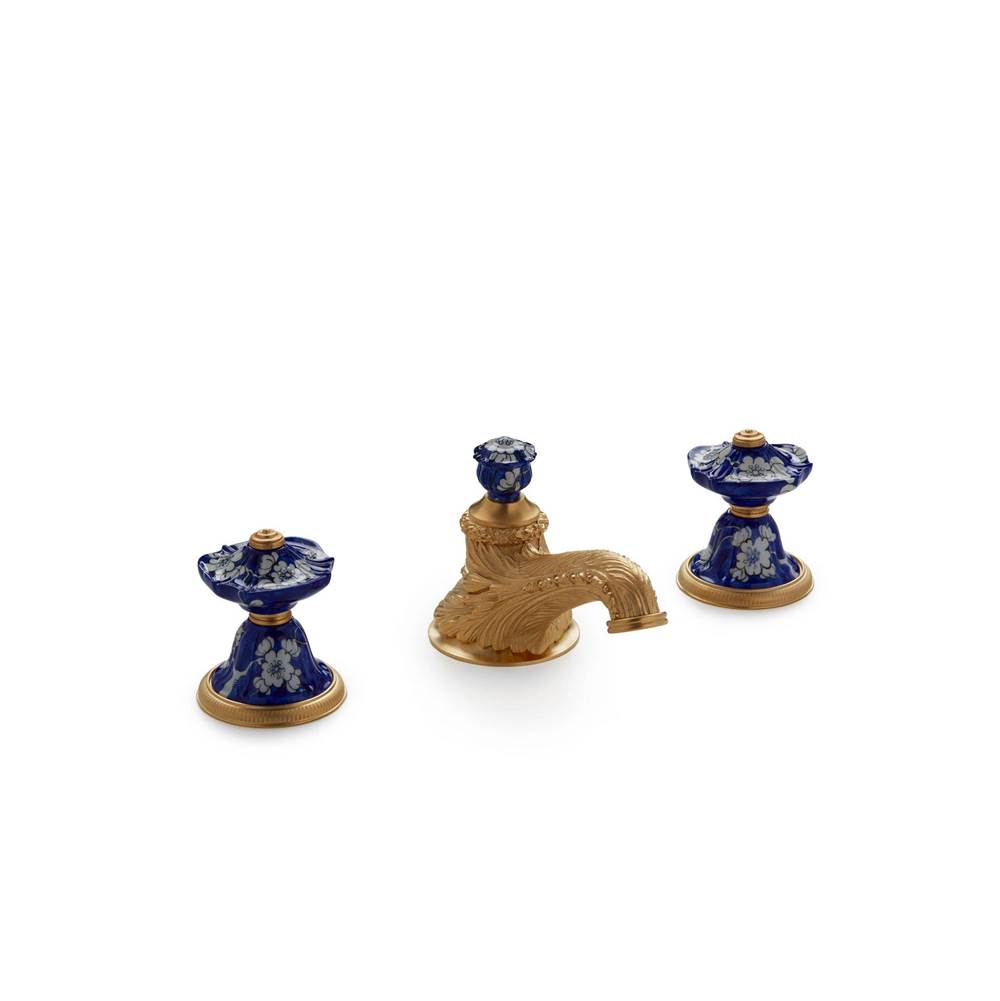 Sherle Wagner Scalloped Ceramic Knob Faucet Set