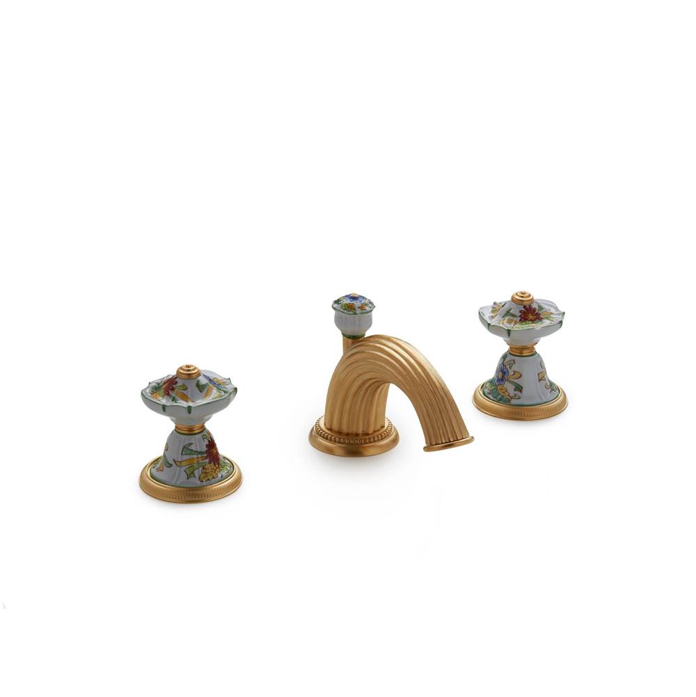 Sherle Wagner Scalloped Ceramic Knob Faucet Set