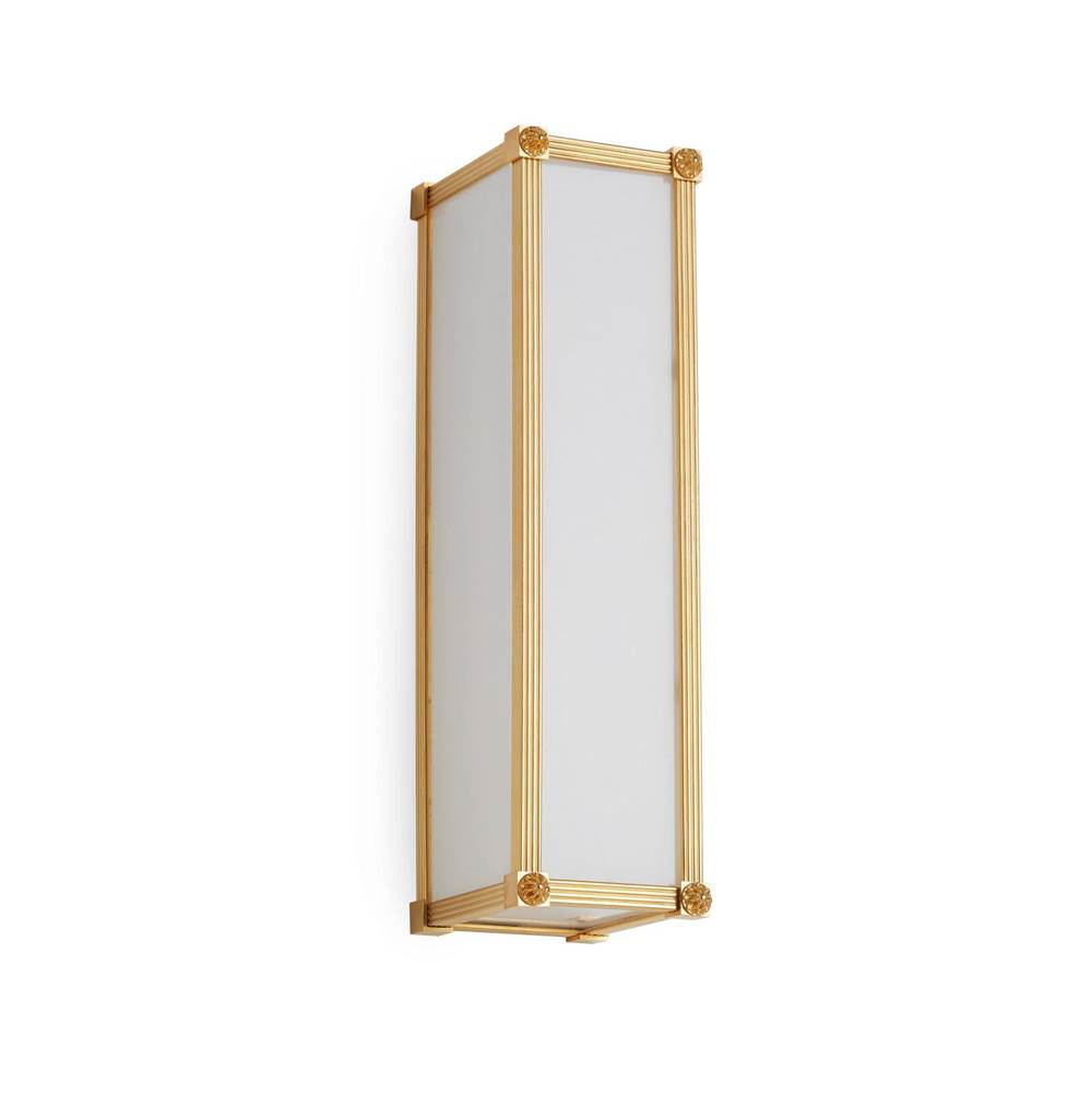 Sherle Wagner Reeded with Rosette Frosted Glass Panel Light