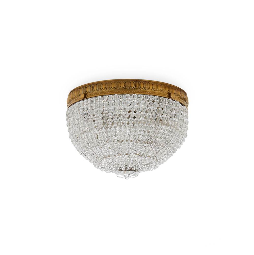 Sherle Wagner Round Crystal Beaded Ceiling Light