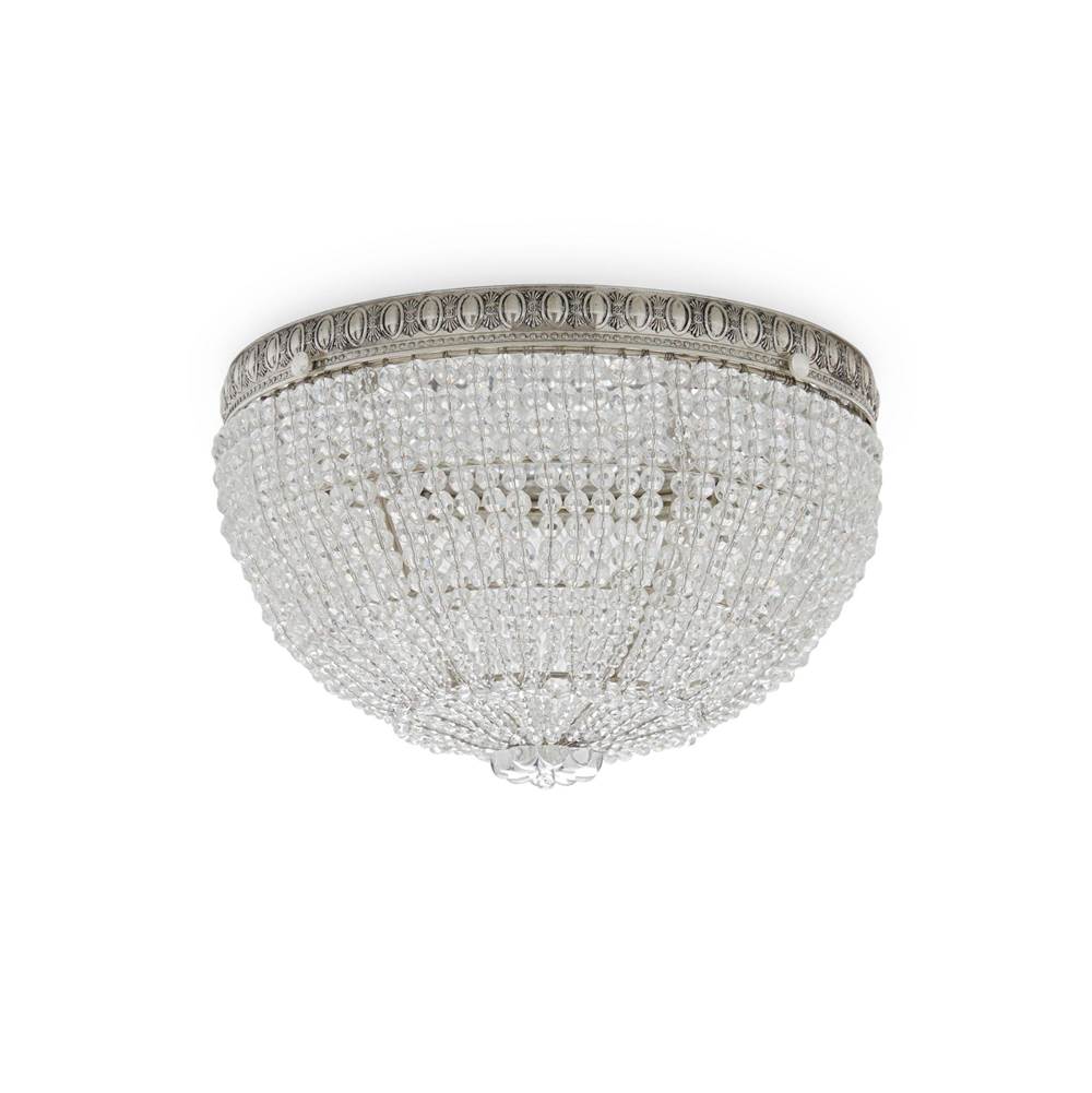 Sherle Wagner Round Crystal Beaded Ceiling Light