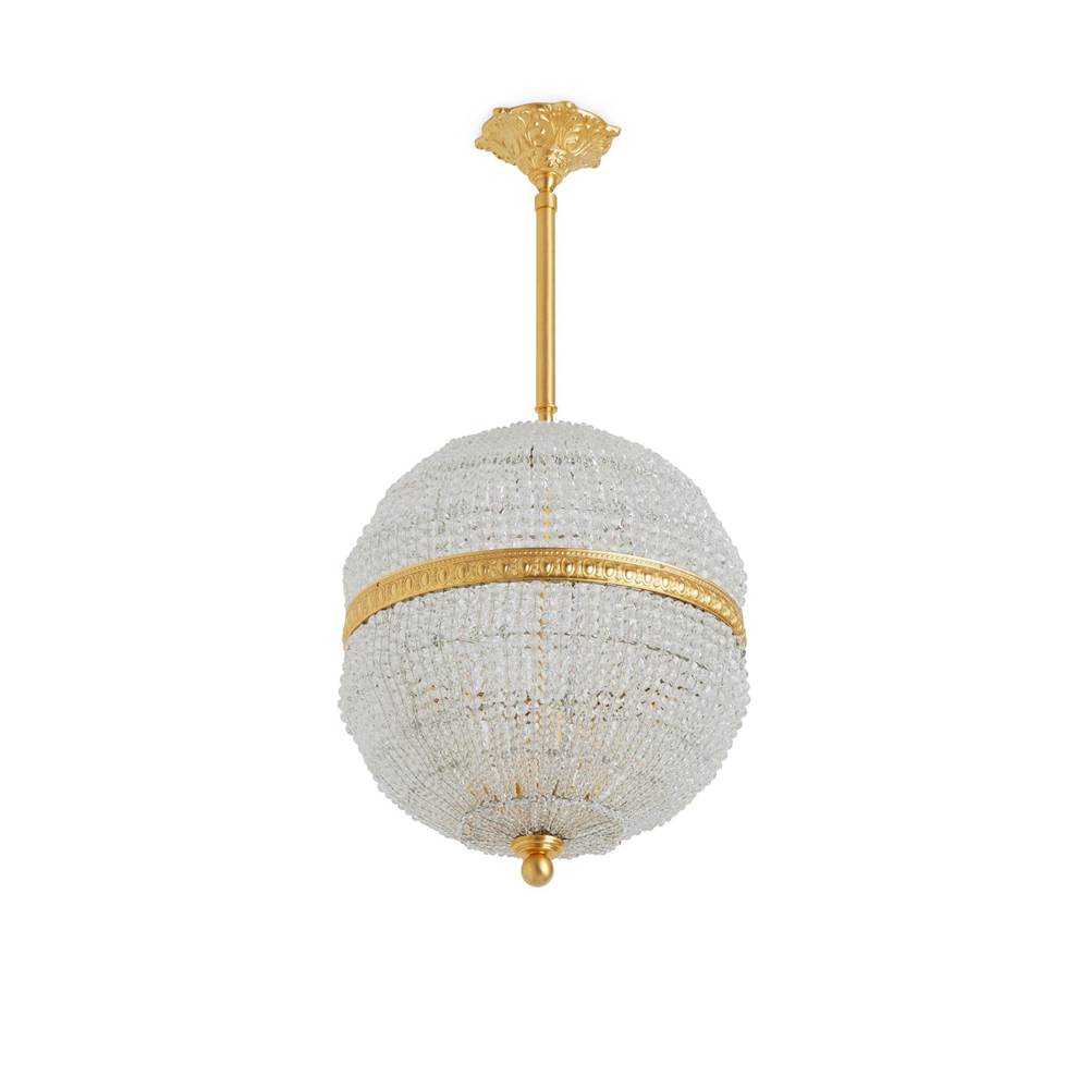 Sherle Wagner Globe Crystal Beaded Pendant Light