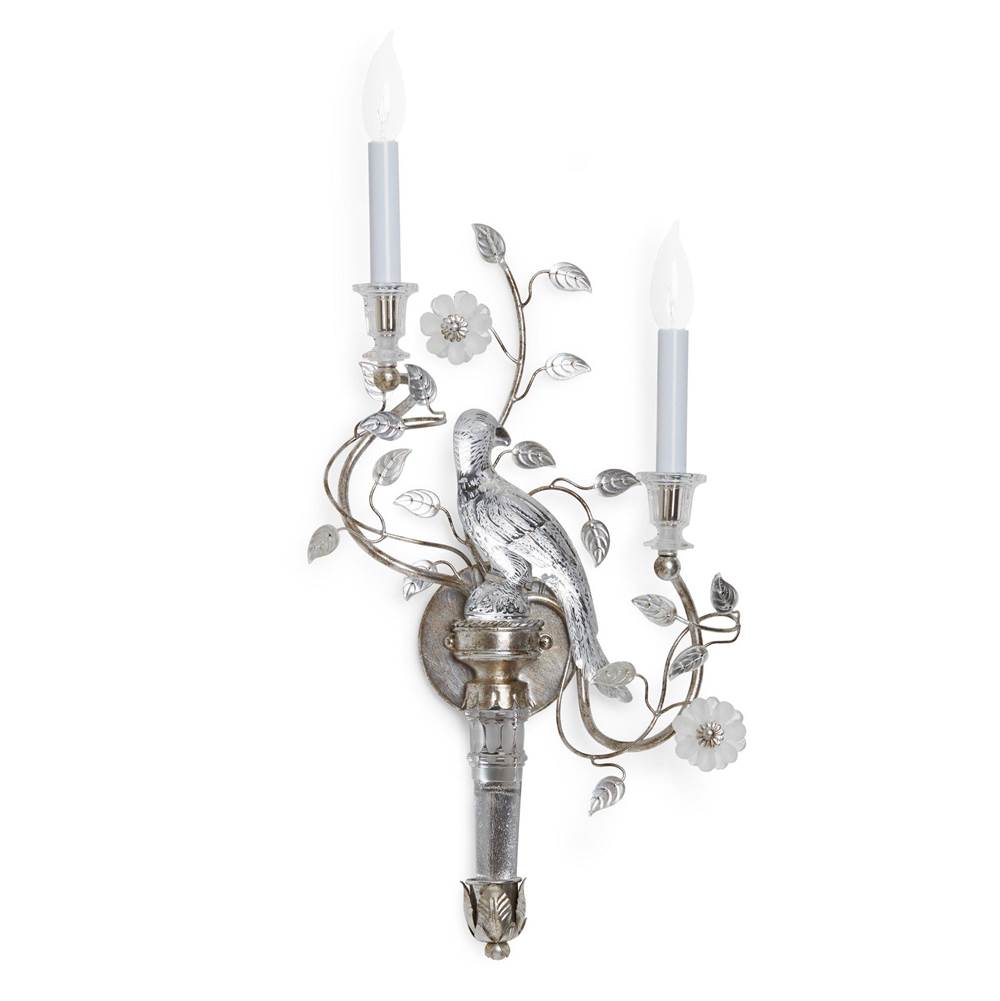 Sherle Wagner Crystal Bird Torch Sconces
