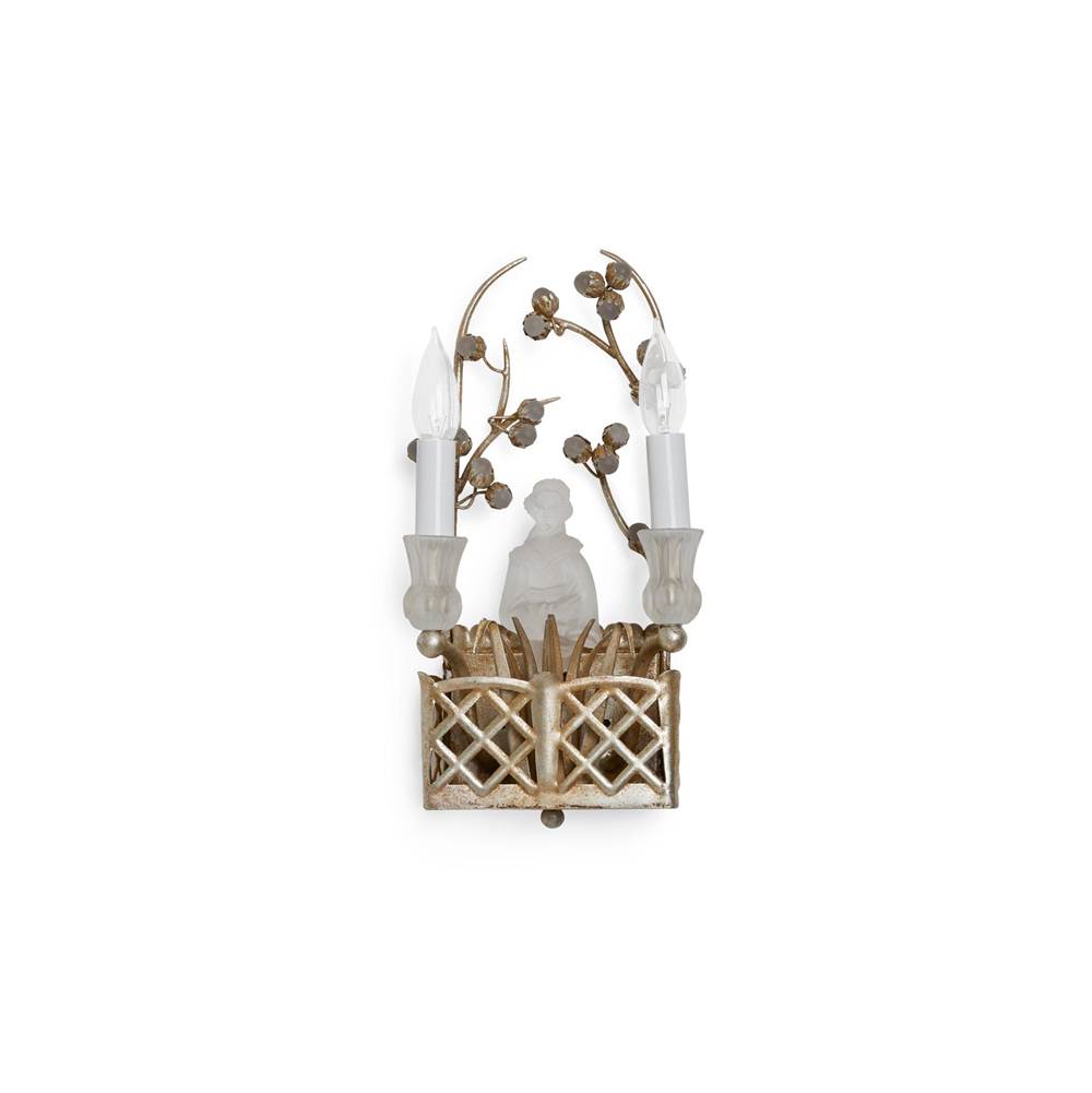 Sherle Wagner Crystal Chinoiserie Basket Sconces