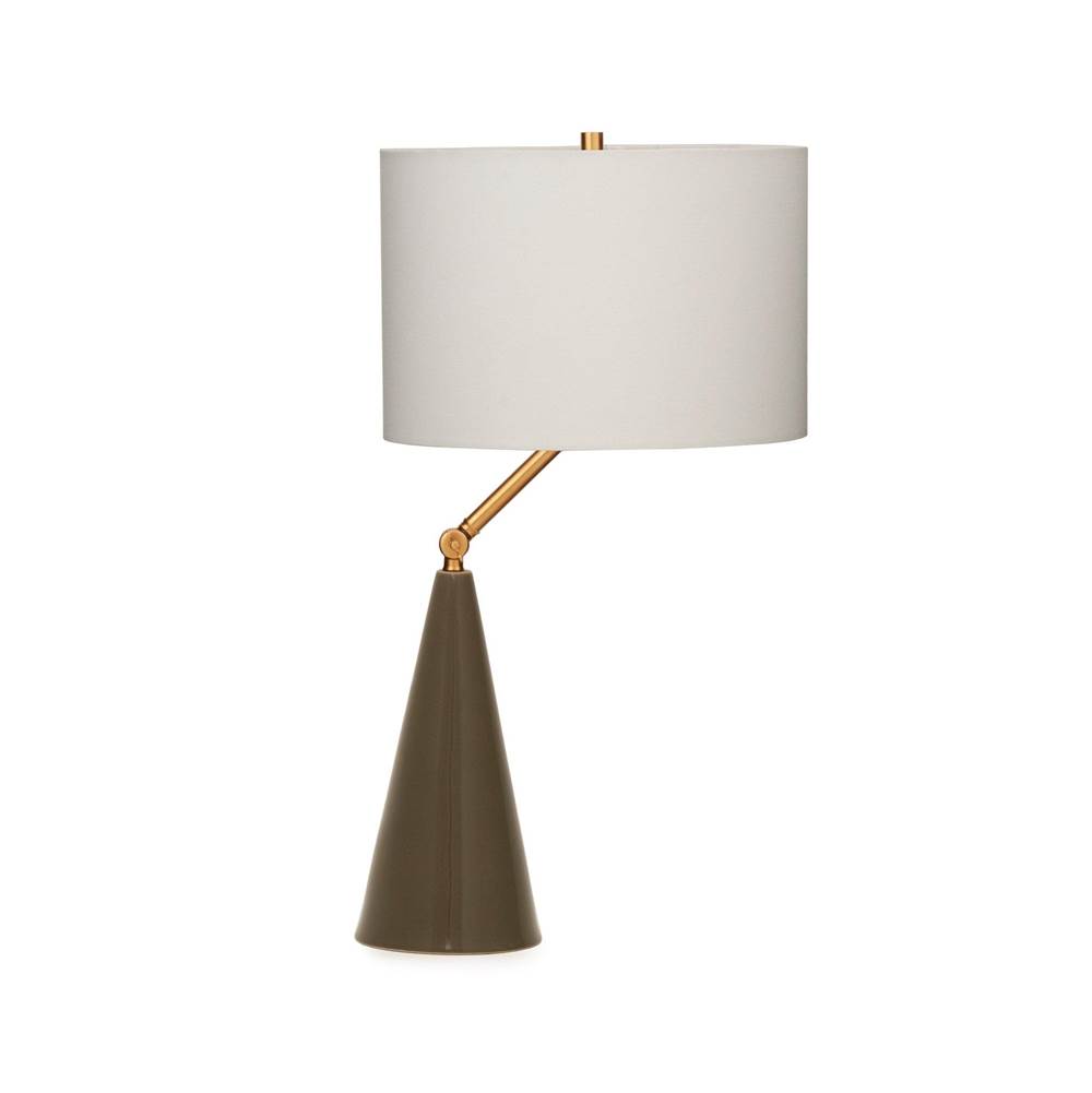 Sherle Wagner Cone Ceramic Table Lamp with Adjustable Arm