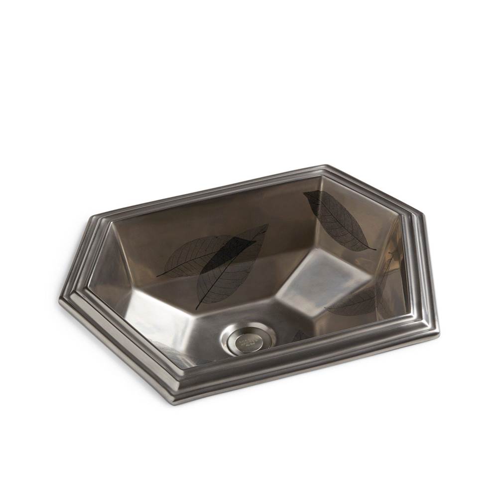Sherle Wagner OE11 Decorated Modern Hexagon Ceramic Over Edge Sink