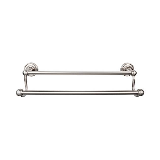 Top Knobs Edwardian Bath Towel Bar 18 In. Double - Rope Backplate Brushed Satin Nickel