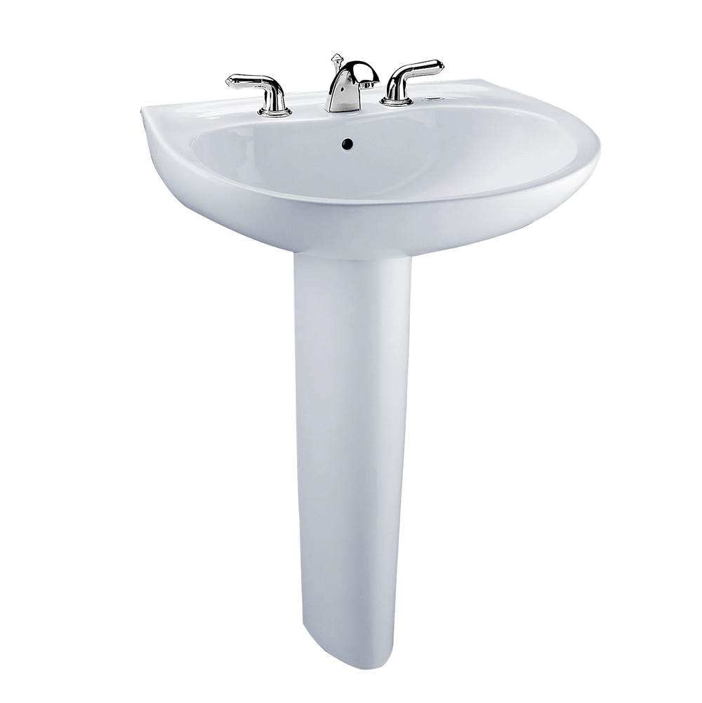 TOTO Toto® Prominence® Oval Basin Pedestal Bathroom Sink With Cefiontect™ For Single Hole Faucets, Colonial White